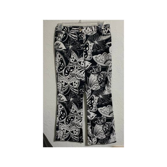 St. John Sport Marie gray butterfly Pants 10 Capri